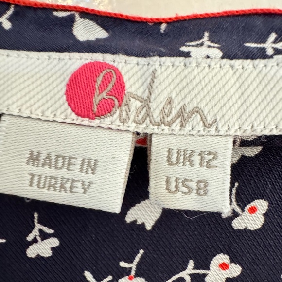 BODEN Floral Blouse Top Size 8 SLIPOVER STYLE Slightly flare sleeves Bac… - Picture 2 of 7